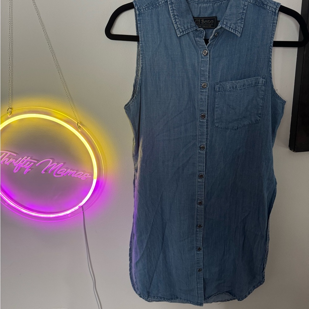 Ci Sono Blue Denim Top